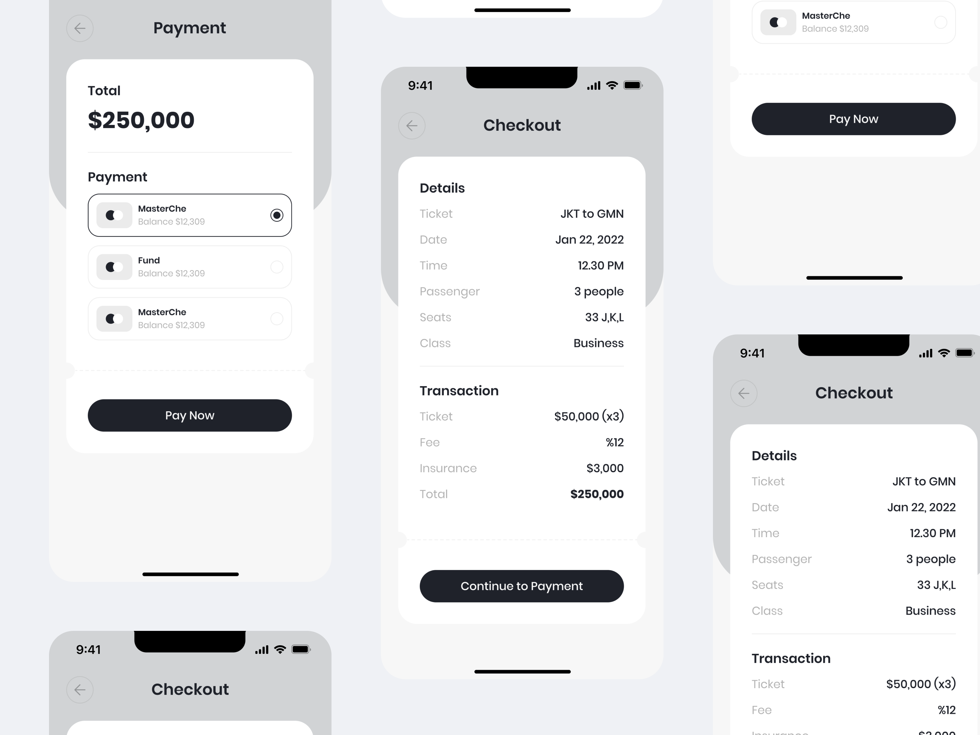 Download TrainToll Checkout And Payment Wireframe Mobile App Design 